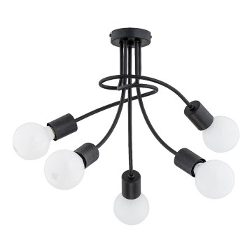 Полилей PLENA за повърхностен монтаж, 5xE27/15W/230V, черен
