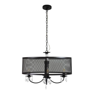 Полилей с верига BRESSO 4xE14/12W/230V черен