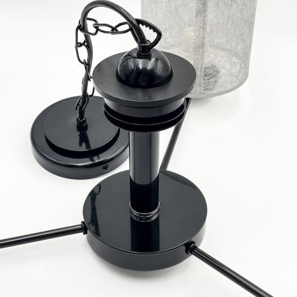 Полилей с верига ROSA 3xE27/60W/230V черен/сив