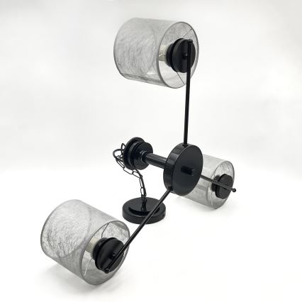 Полилей с верига ROSA 3xE27/60W/230V черен/сив