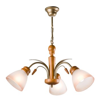 Полилей с верига TULIPAN 3xE27/60W/230V бук
