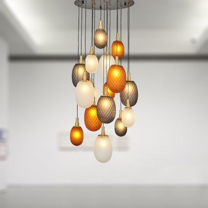 Полилей с кабел CACTUS 16xG9/5W/230V меден/сив/бял