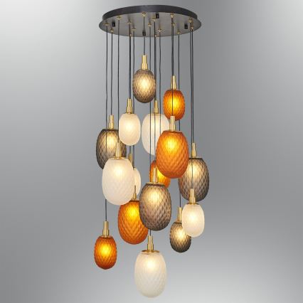 Полилей с кабел CACTUS 16xG9/5W/230V меден/сив/бял