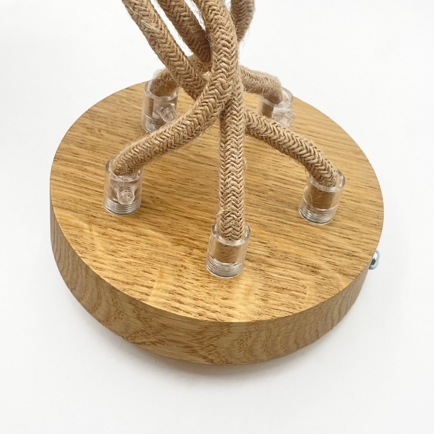 Полилей с кабел LOOMIS 5xE27/15W/230V 130 cm бежов/дъб