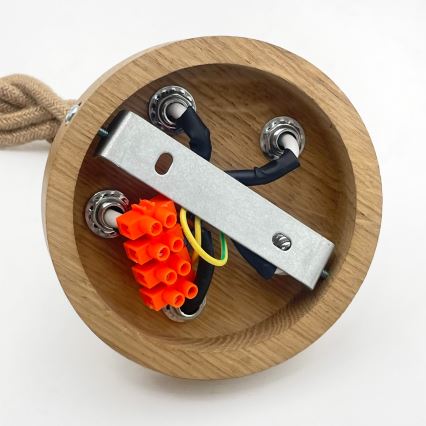 Полилей с кабел LOOMIS 5xE27/15W/230V 130 cm бежов/дъб