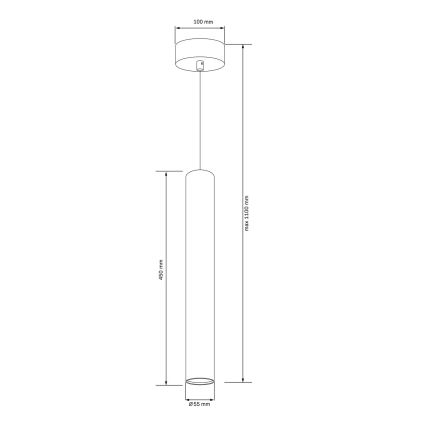 Пендел на кабел LUNGOMARE 1xGU10/10W/230V матов хром