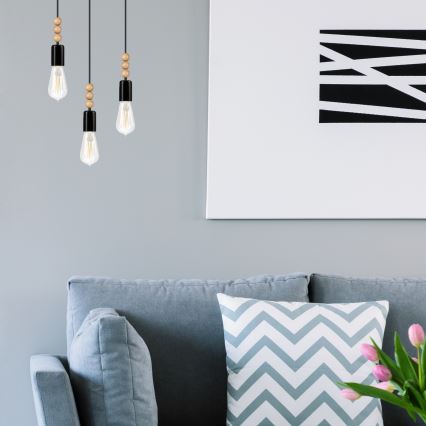 Полилей на кабел SIMON 3xE27/60W/230V бук