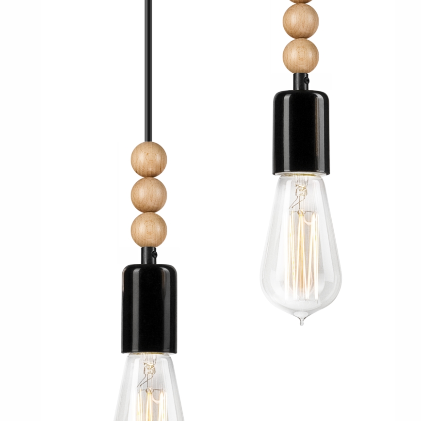 Полилей на кабел SIMON 3xE27/60W/230V бук