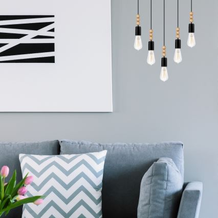 Полилей на кабел SIMON 5xE27/60W/230V