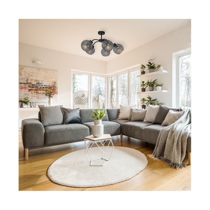 Полилей SOFIA 5xE27/60W/230V черен