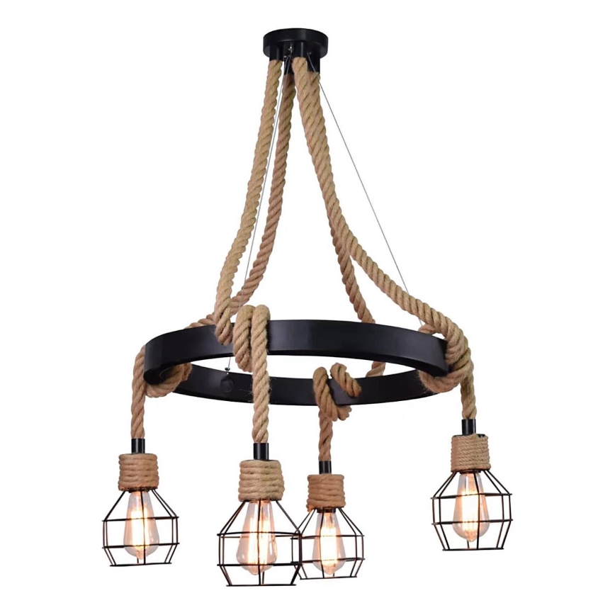Полилей висящ на кабел ROPE ALEGRA 4xE27/10W/230V