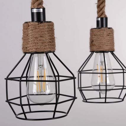 Полилей висящ на кабел ROPE ALEGRA 4xE27/10W/230V