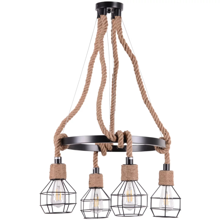 Полилей висящ на кабел ROPE ALEGRA 4xE27/10W/230V