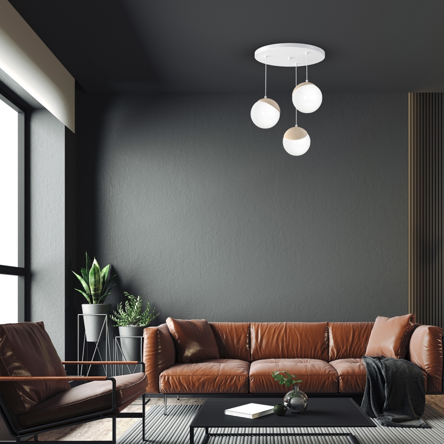 Полилей висящ на кабел SFERA WOOD 3xE14/40W/230V