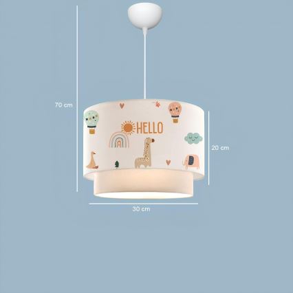 Полилей за детска стая CANDY 1xE27/40W/230V бял/многоцветен