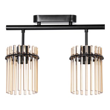 Полилей за повърхностен монтаж 2xE27/60W/230V черен/опушен