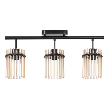 Полилей за повърхностен монтаж 3xE27/60W/230V черен/бежов