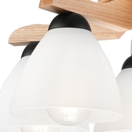 Полилей за повърхностен монтаж ANDREA 5xE27/60W/230V дъб