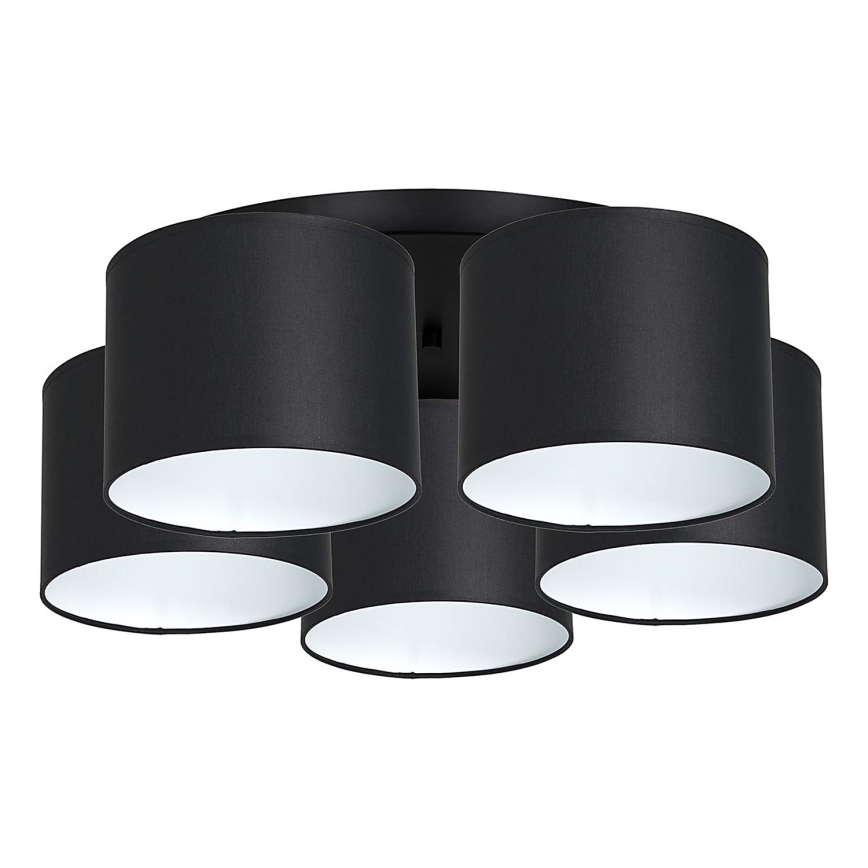 Полилей за повърхностен монтаж ARDEN 5xE27/60W/230V черен/бял