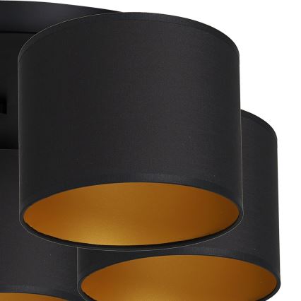 Полилей за повърхностен монтаж ARDEN 5xE27/60W/230V черен/златист