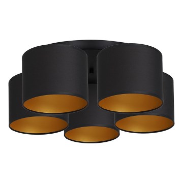 Полилей за повърхностен монтаж ARDEN 5xE27/60W/230V черен/златист