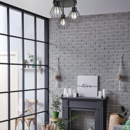 Полилей за повърхностен монтаж AUDREY 3xE27/60W/230V черен