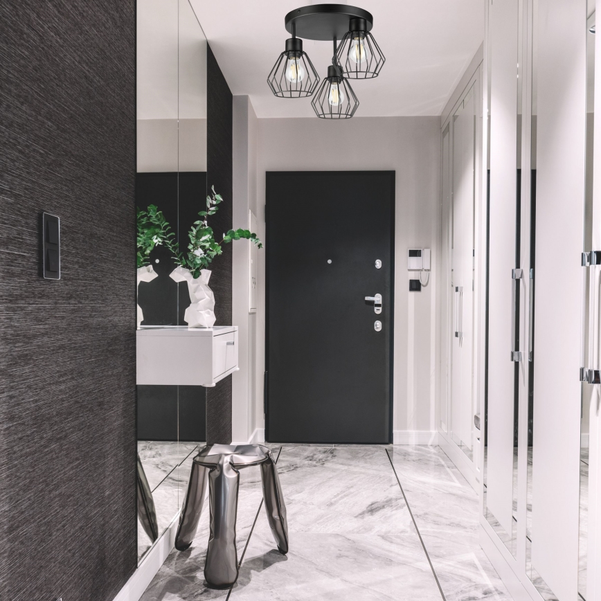 Полилей за повърхностен монтаж AUDREY 3xE27/60W/230V черен