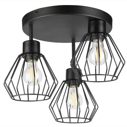 Полилей за повърхностен монтаж AUDREY 3xE27/60W/230V черен