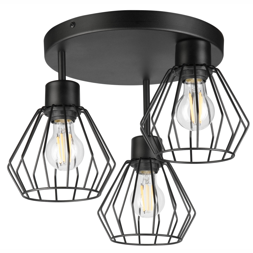 Полилей за повърхностен монтаж AUDREY 3xE27/60W/230V черен