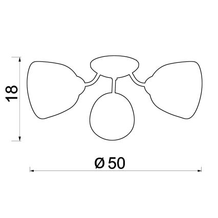 Полилей за повърхностен монтаж AVIA 3xE27/15W/230V