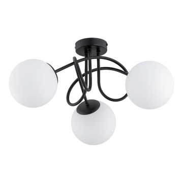 Полилей за повърхностен монтаж BANKO 3xE14/10W/230V черен
