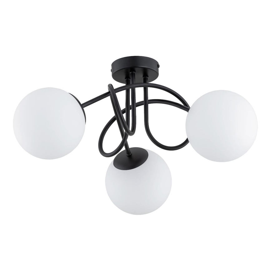 Полилей за повърхностен монтаж BANKO 3xE14/10W/230V черен