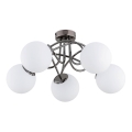 Полилей за повърхностен монтаж BANKO 5xE14/10W/230V черен лъскав хром