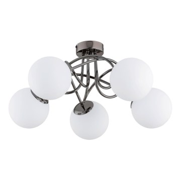 Полилей за повърхностен монтаж BANKO 5xE14/10W/230V черен лъскав хром