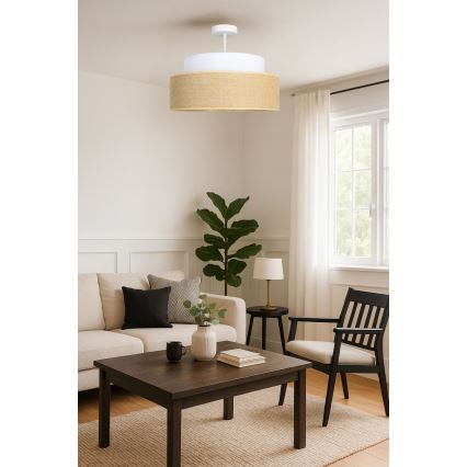 Полилей за повърхностен монтаж BOHO 1xE27/60W/230V бял/бежов