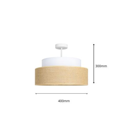 Полилей за повърхностен монтаж BOHO 1xE27/60W/230V бял/бежов