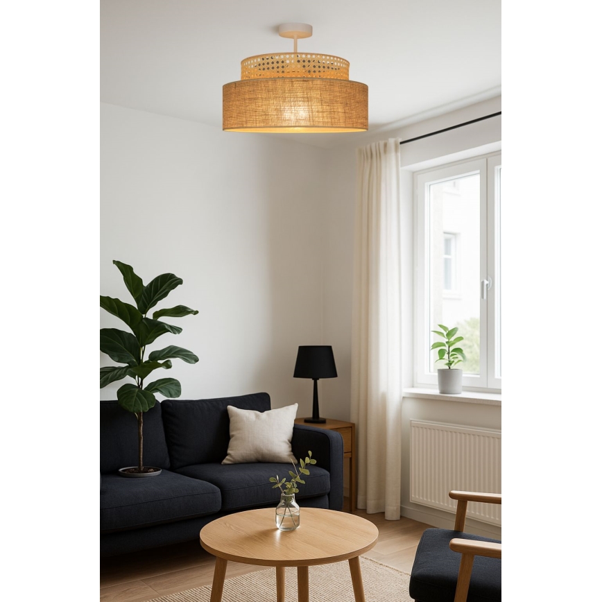 Полилей за повърхностен монтаж BOHO 1xE27/60W/230V ратан