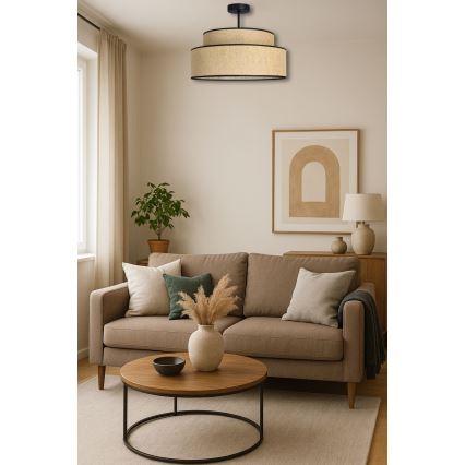 Полилей за повърхностен монтаж BOHO 1xE27/60W/230V Ø 40 см бежов