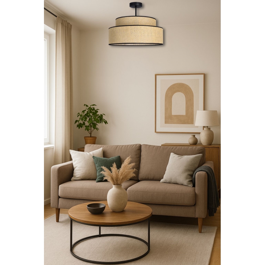 Полилей за повърхностен монтаж BOHO 1xE27/60W/230V Ø 40 см бежов
