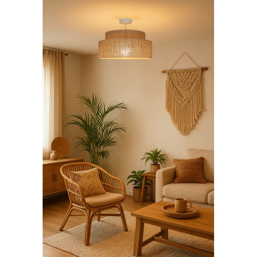 Полилей за повърхностен монтаж BOHO 1xE27/60W/230V Ø 40 см бежов