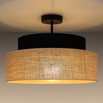 Полилей за повърхностен монтаж BOHO 1xE27/60W/230V Ø 40 см черен/бежов