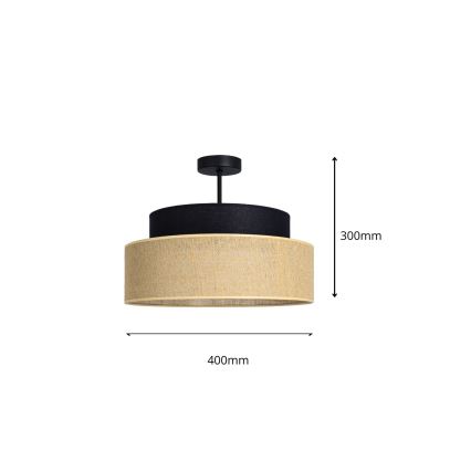 Полилей за повърхностен монтаж BOHO 1xE27/60W/230V Ø 40 см черен/бежов