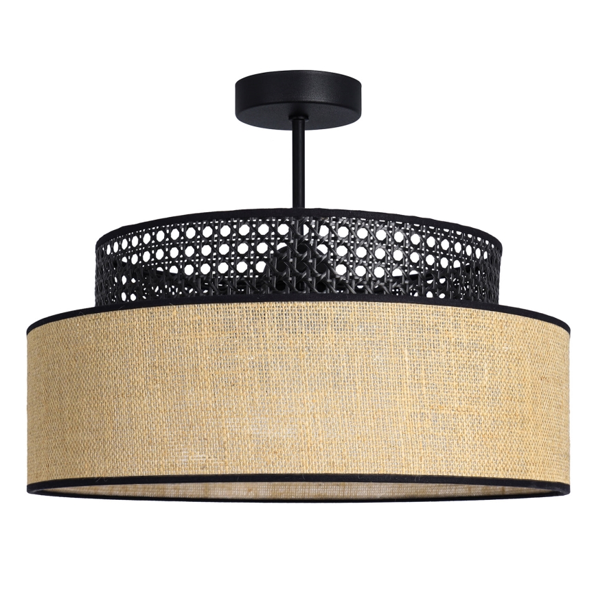 Полилей за повърхностен монтаж BOHO 1xE27/60W/230V Ø 40 см черен/ратан