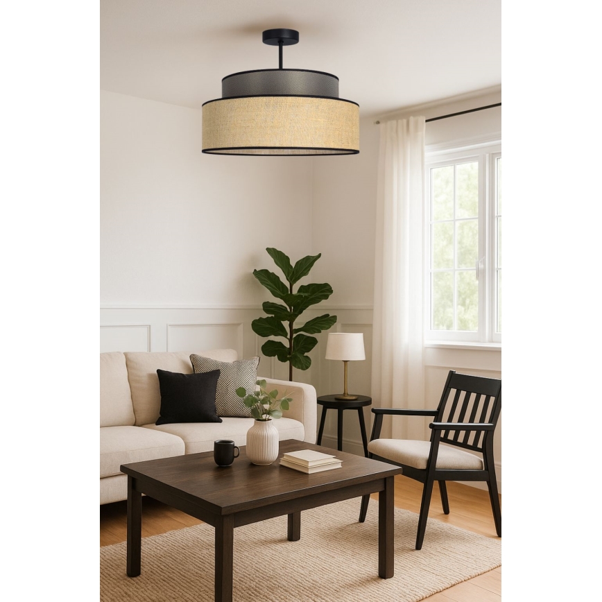 Полилей за повърхностен монтаж BOHO 1xE27/60W/230V Ø 40 см кафяв/бежов
