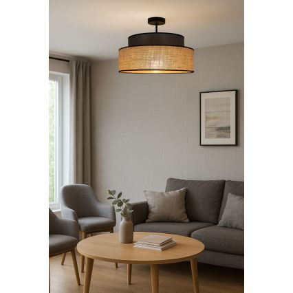 Полилей за повърхностен монтаж BOHO 1xE27/60W/230V Ø 40 см кафяв/бежов