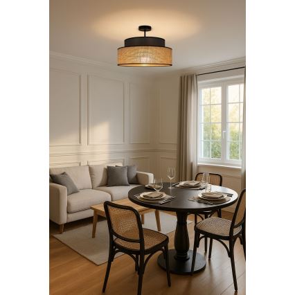 Полилей за повърхностен монтаж BOHO 1xE27/60W/230V Ø 40 см кафяв/бежов