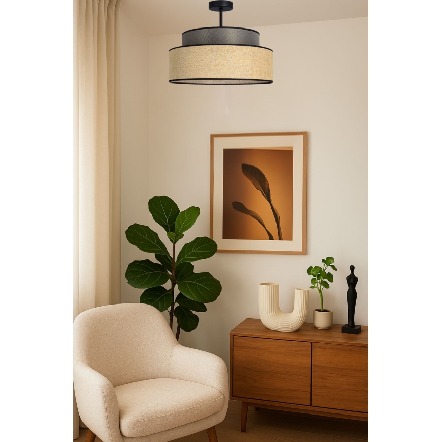 Полилей за повърхностен монтаж BOHO 1xE27/60W/230V Ø 40 см кафяв/бежов
