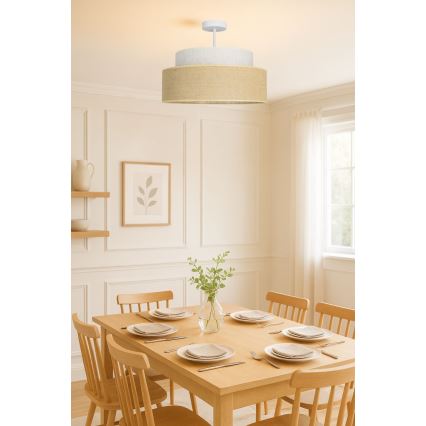 Полилей за повърхностен монтаж BOHO 1xE27/60W/230V кремав/бежов