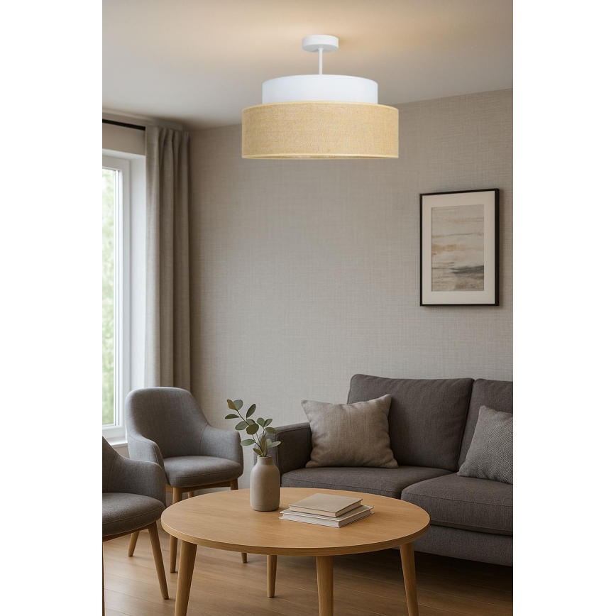 Полилей за повърхностен монтаж BOHO 1xE27/60W/230V кремав/бежов