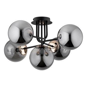 Полилей за повърхностен монтаж BOSS 5xE14/10W/230V черен